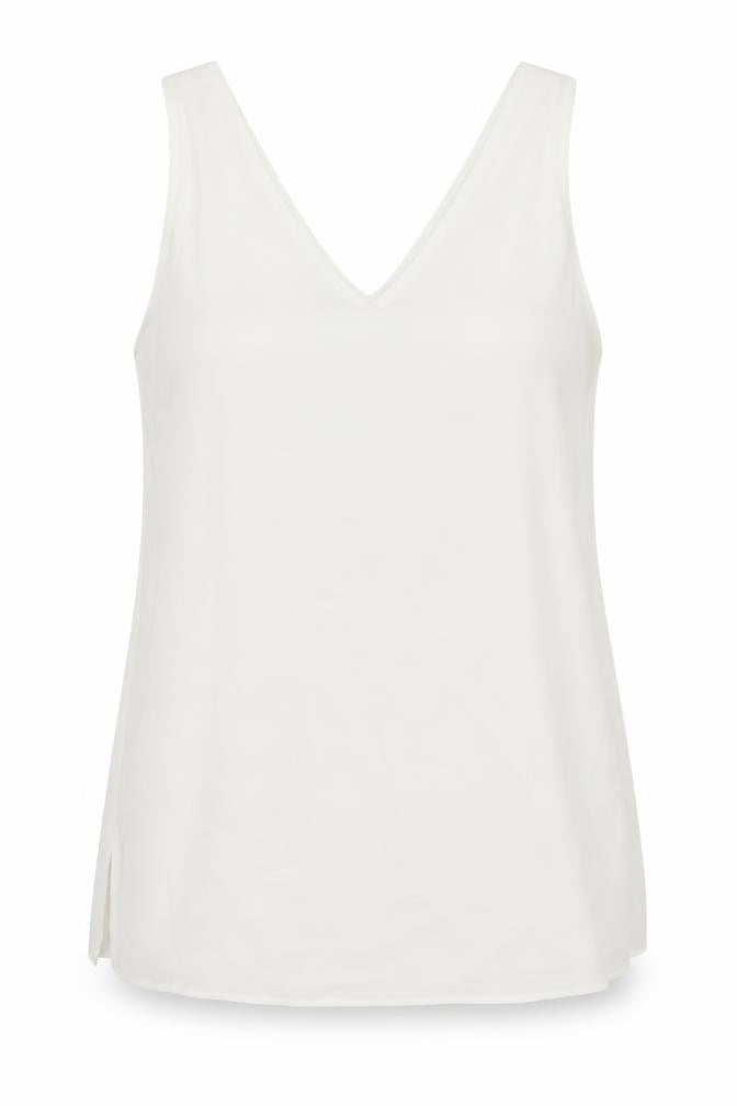 Wallis Womens White Polyester Basic Tank Size 10 V-Neck