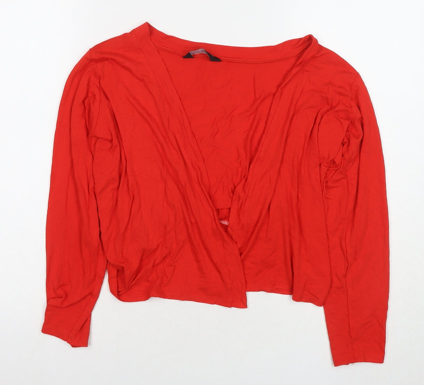 Dorothy Perkins Womens Red Viscose Kimono T-Shirt Size 14 V-Neck