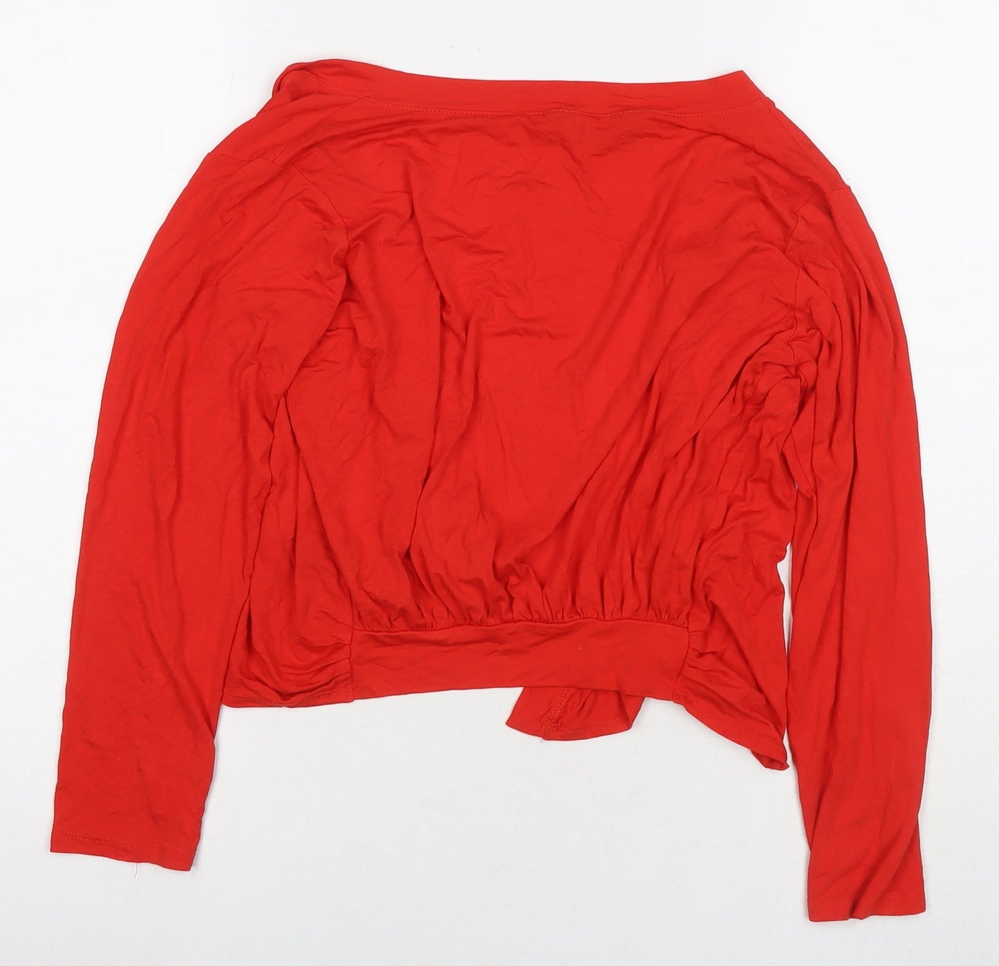 Dorothy Perkins Womens Red Viscose Kimono T-Shirt Size 14 V-Neck