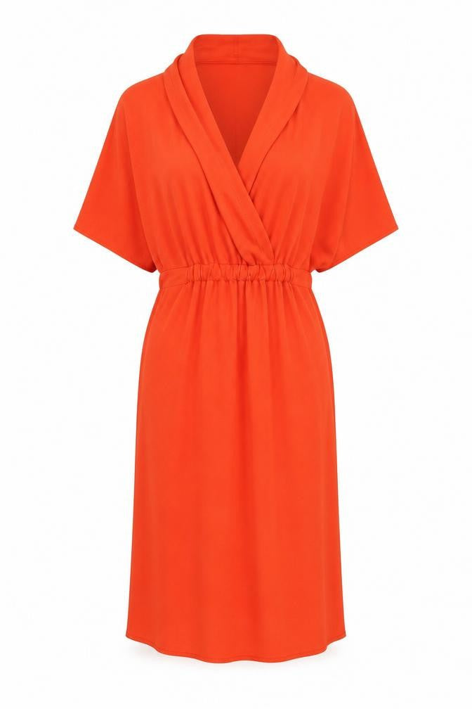 ASOS Womens Orange Polyester A-Line Size 8 V-Neck Pullover