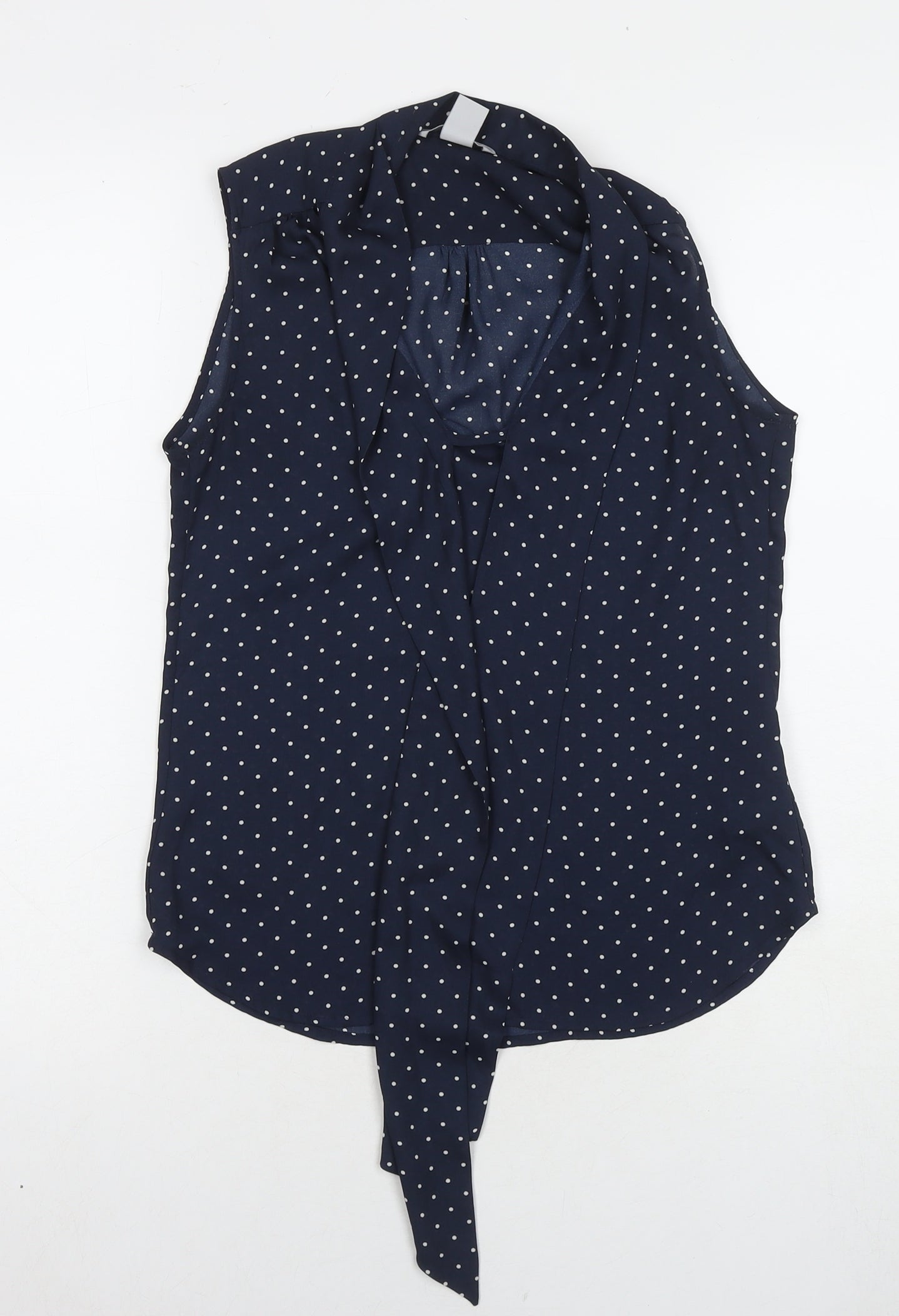 H&M Womens Blue Polyester Basic Tank Size 6 Round Neck