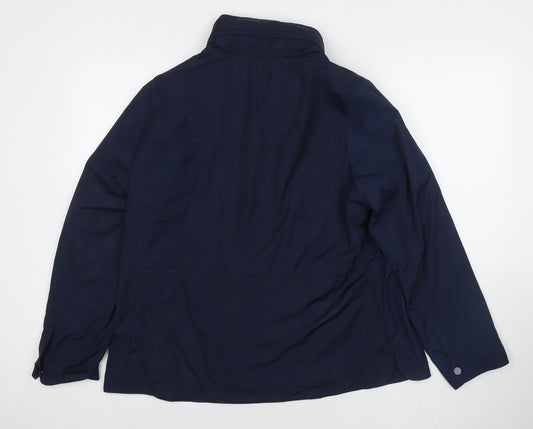 Marks and Spencer Womens Blue Rain Coat Jacket Size 16 Zip