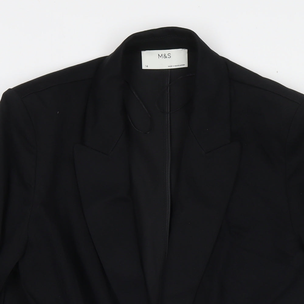 Marks and Spencer Womens Black Jacket Blazer Size 14 Button