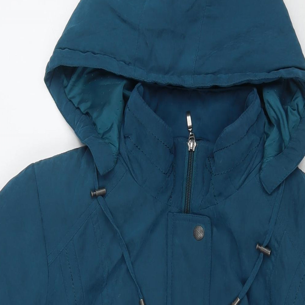 Bonmarché Womens Blue Trench Coat Coat Size M Zip