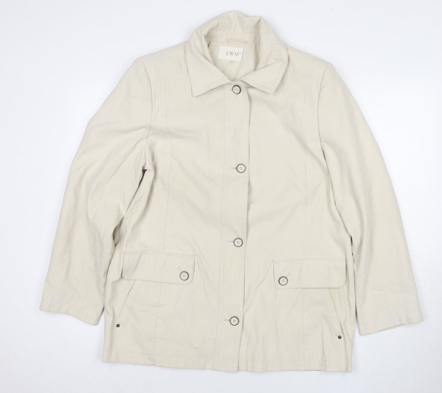 EWM Womens Ivory Jacket Coat Size 14 Zip