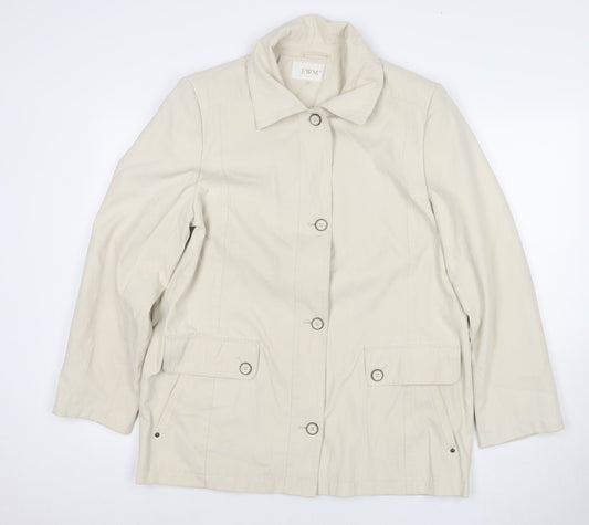 EWM Womens Ivory Jacket Coat Size 14 Zip
