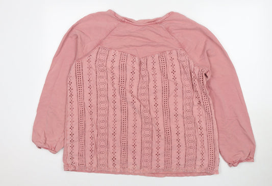 NEXT Womens Pink Cotton Pullover Sweatshirt Size 16 Pullover
