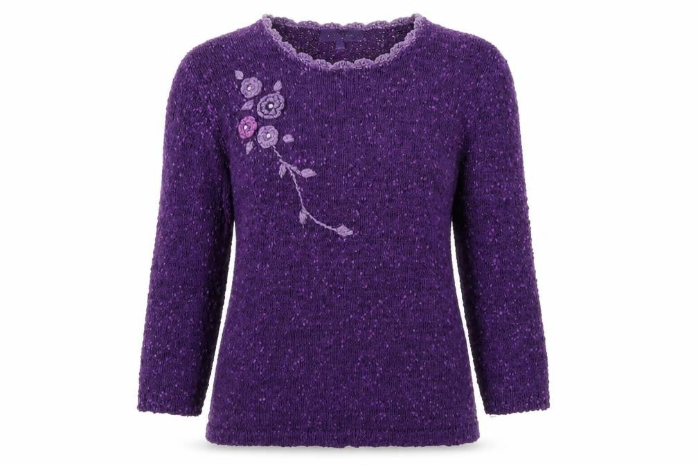 Autonomy Womens Purple Round Neck Polyester Pullover Jumper Size M