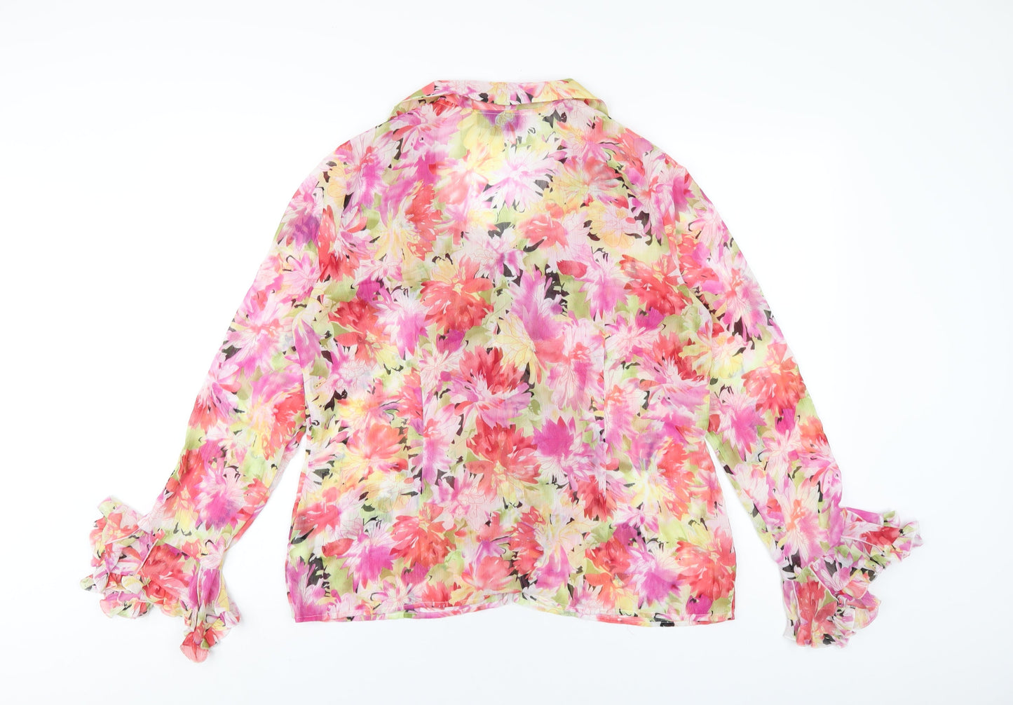 Antonino Philosophy Womens Multicoloured Floral Polyester Basic Blouse Size 12 V-Neck