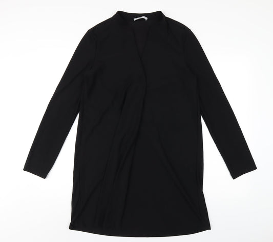 Mango Womens Black Polyester A-Line Size M V-Neck Pullover