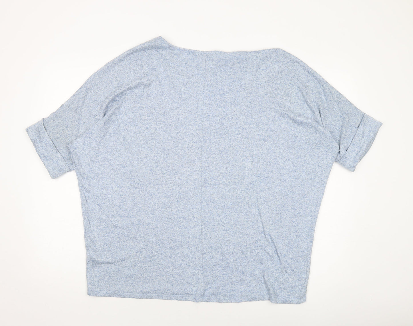 Apricot Womens Blue Viscose Basic Blouse Size 12 Round Neck
