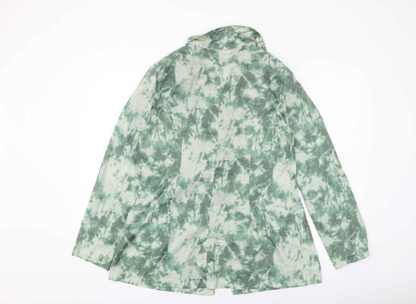 PRETTYLITTLETHING Womens Green Geometric Jacket Size 16 Button
