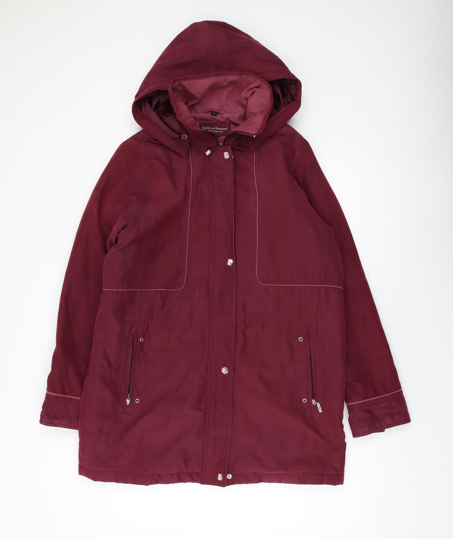 Katherine Hammond Womens Red Jacket Size 12 Zip