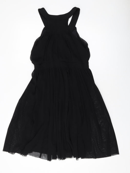 H&M Womens Black Polyester A-Line Size M V-Neck Pullover