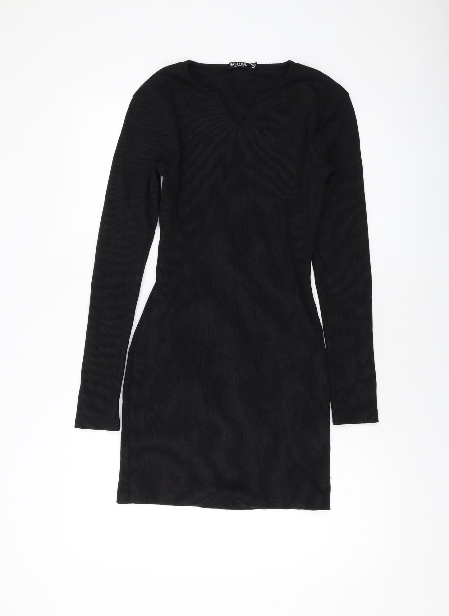 Nasty Gal Womens Black Polyester Bodycon Size 8 V-Neck Pullover
