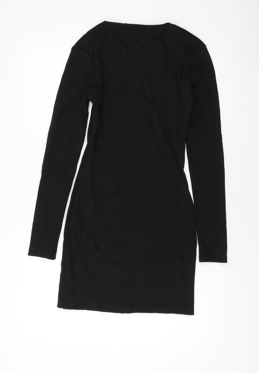 Nasty Gal Womens Black Polyester Bodycon Size 8 V-Neck Pullover
