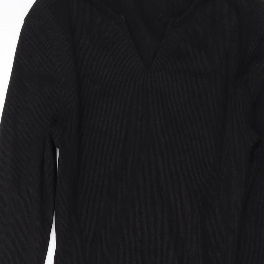 Nasty Gal Womens Black Polyester Bodycon Size 8 V-Neck Pullover