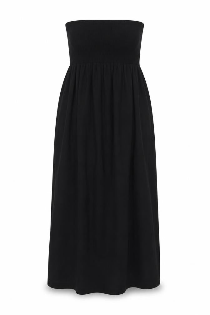 Next Womens Black Viscose Shift Size 12 Square Neck Pullover - Rouched Bodice