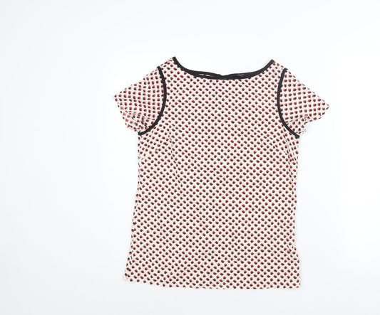 Therapy Womens Multicoloured Geometric Polyester Basic Blouse Size 8 Boat Neck