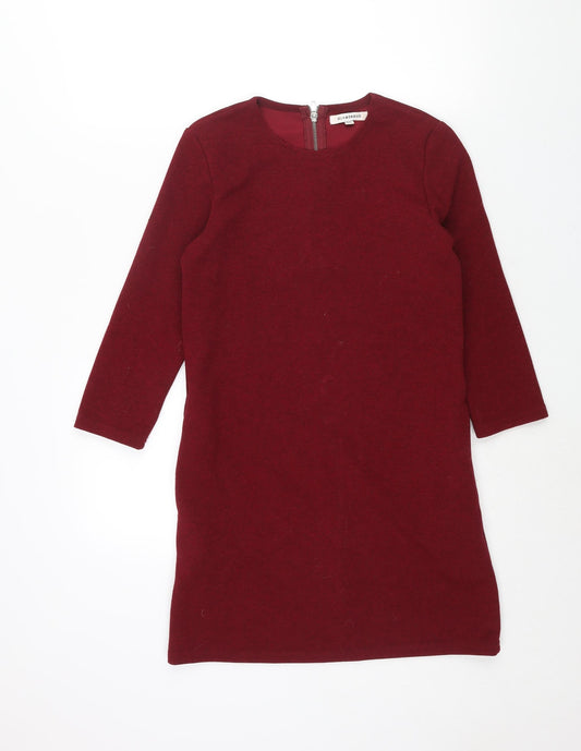 Glamorous Womens Red Polyester Mini Size XS Round Neck Zip