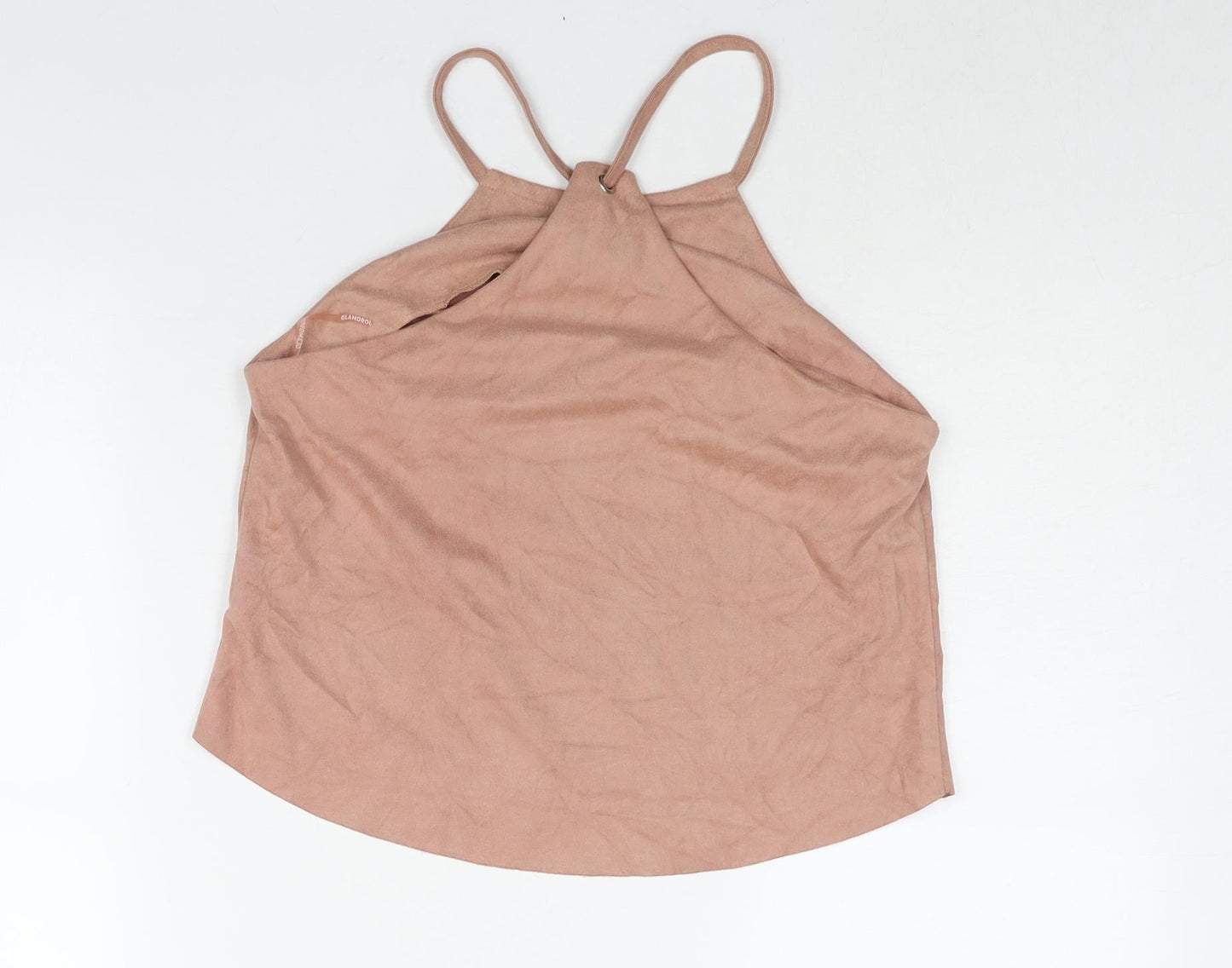 Glamorous Womens Pink Polyester Camisole Blouse Size S Round Neck