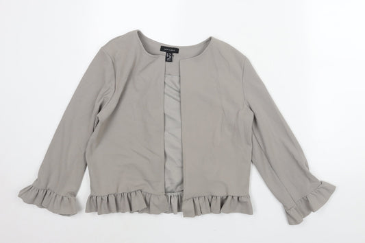 New Look Womens Grey Jacket Size 10 - Frill