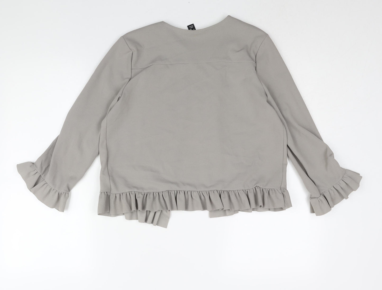 New Look Womens Grey Jacket Size 10 - Frill