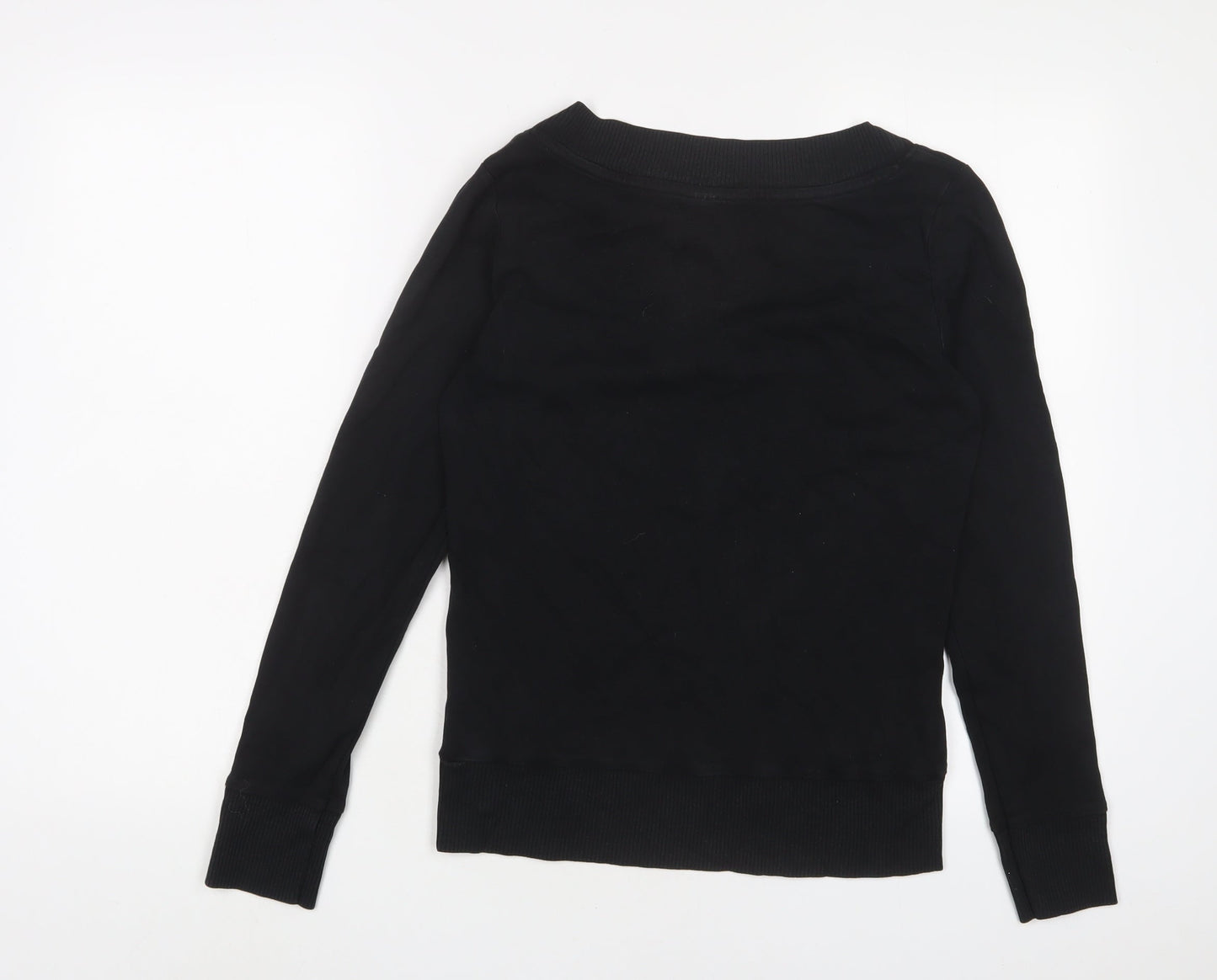 Topshop Womens Black Cotton Pullover Sweatshirt Size 14 Pullover