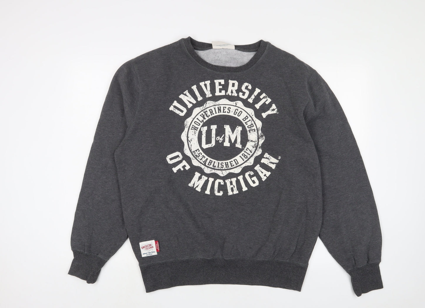 Amercian Freshman Mens Grey Cotton Pullover Sweatshirt Size 2XL