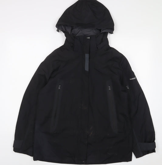 Hawke & Co Womens Black Jacket Coat Size 12 Zip - Zip Pockets
