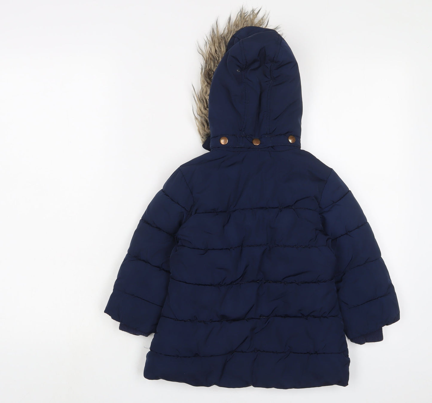 John Lewis Boys Blue Basic Coat Coat Size 3 Years Zip