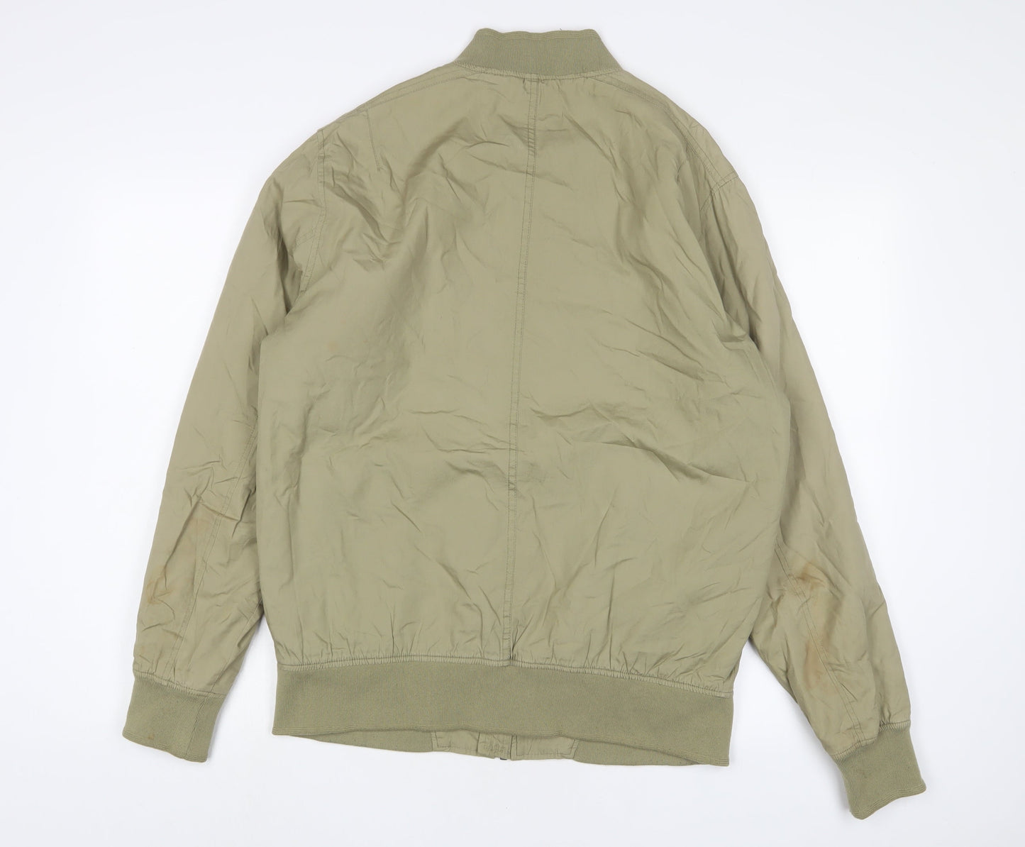 Topman Mens Green Bomber Jacket Jacket Size M Zip