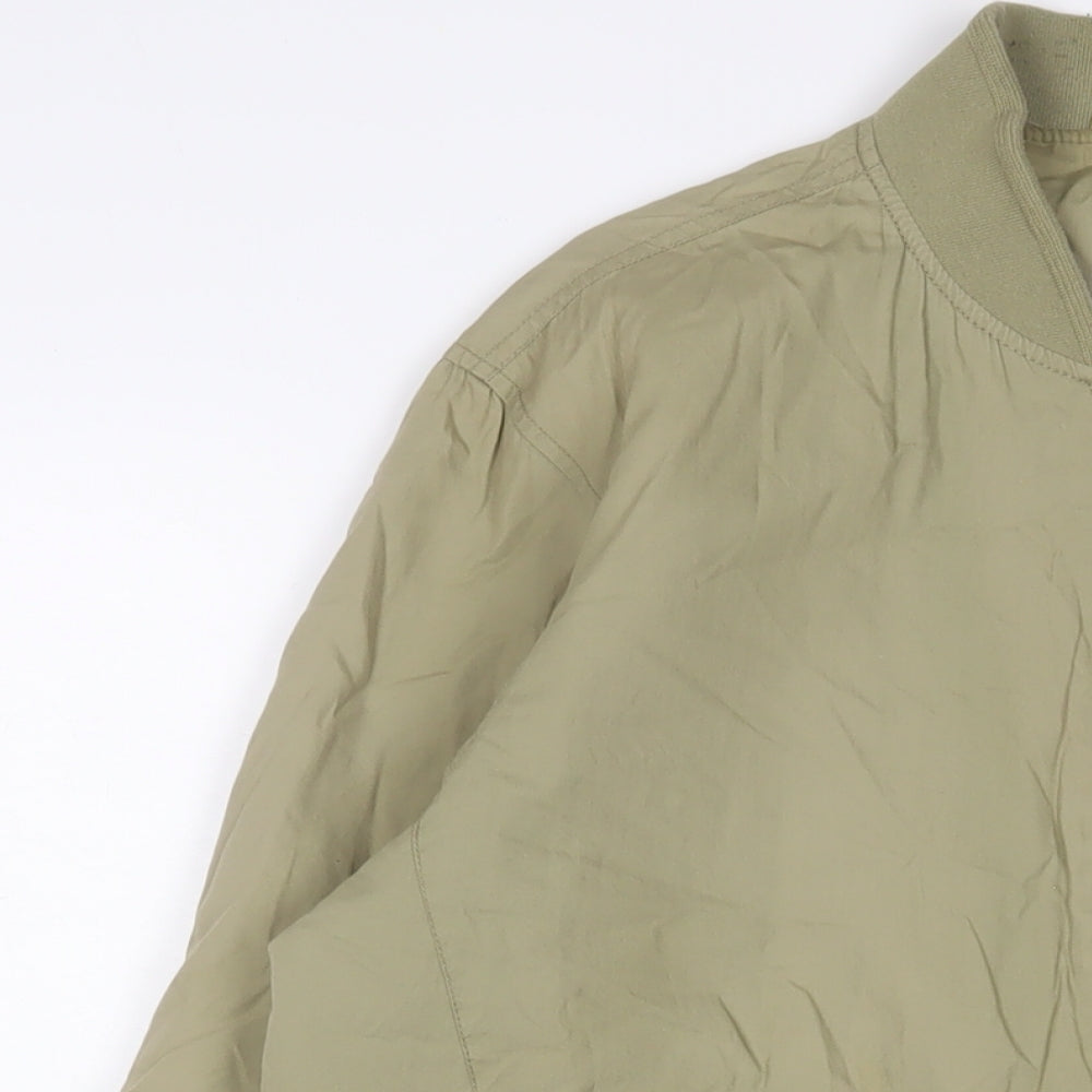 Topman Mens Green Bomber Jacket Jacket Size M Zip