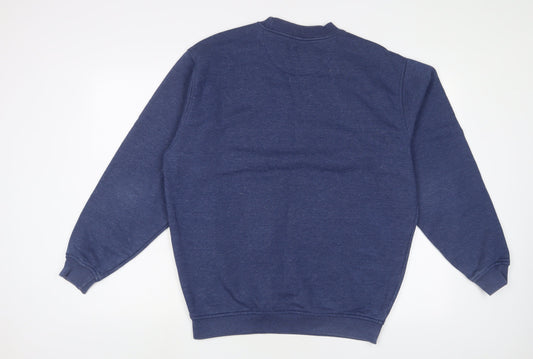 EWM Mens Blue Cotton Pullover Sweatshirt Size M