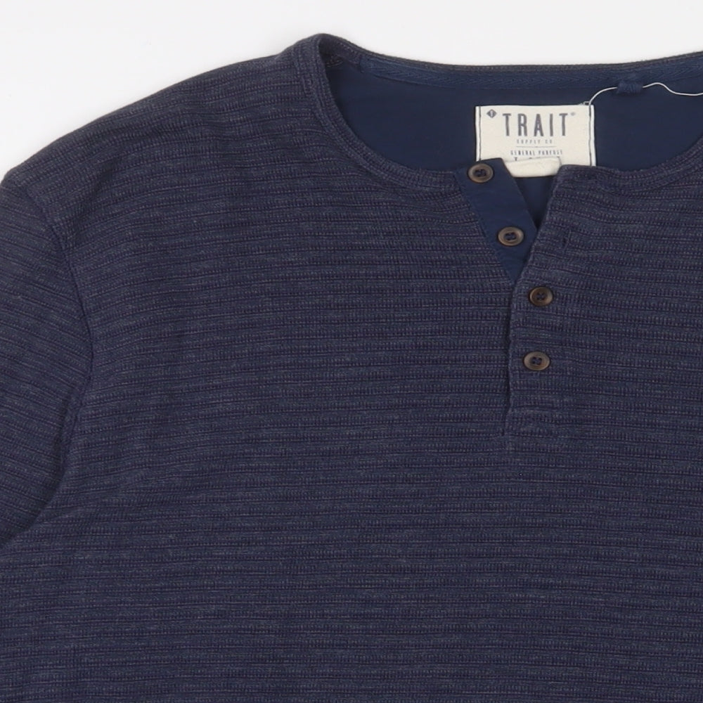 BHS Mens Blue Polyester Pullover Sweatshirt Size L