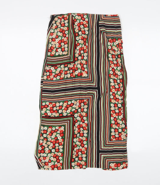 Topshop Womens Multicoloured Geometric Viscose A-Line Skirt Size 6 Zip