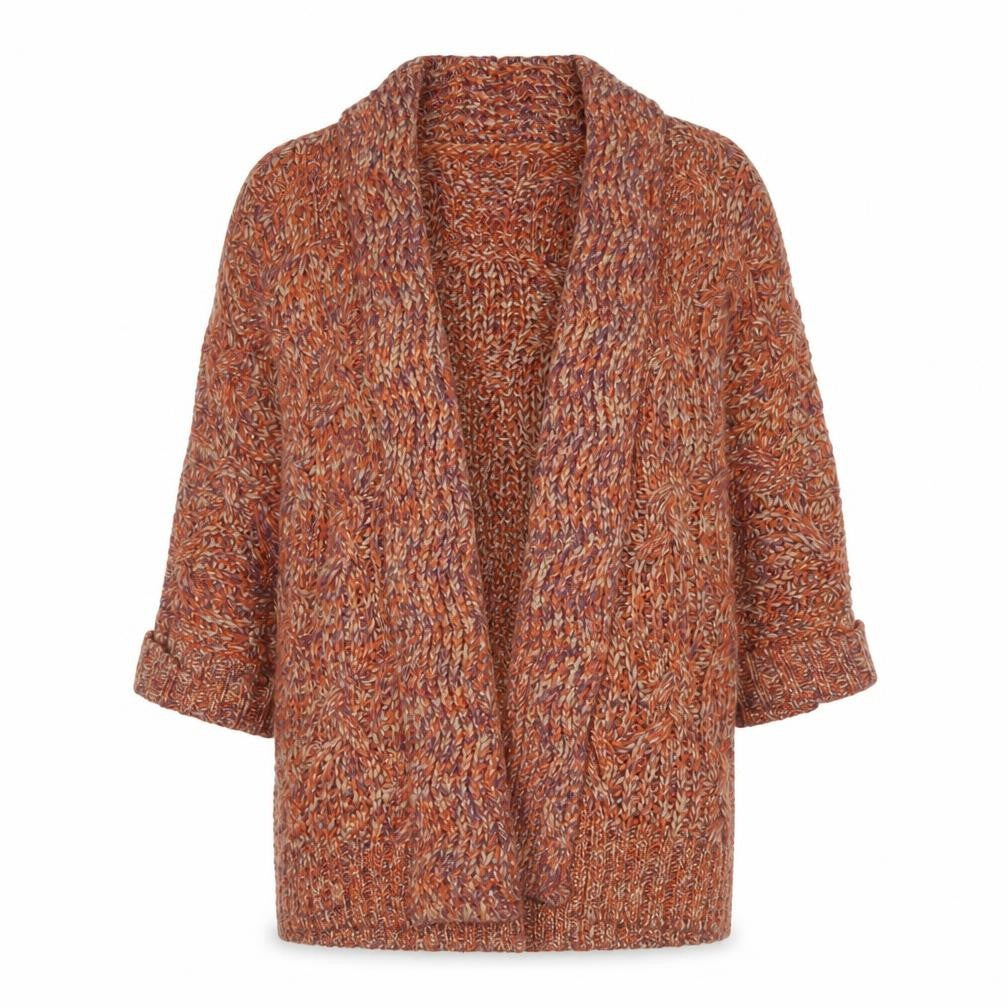 Damart Womens Orange V-Neck Acrylic Cardigan Jumper Size S