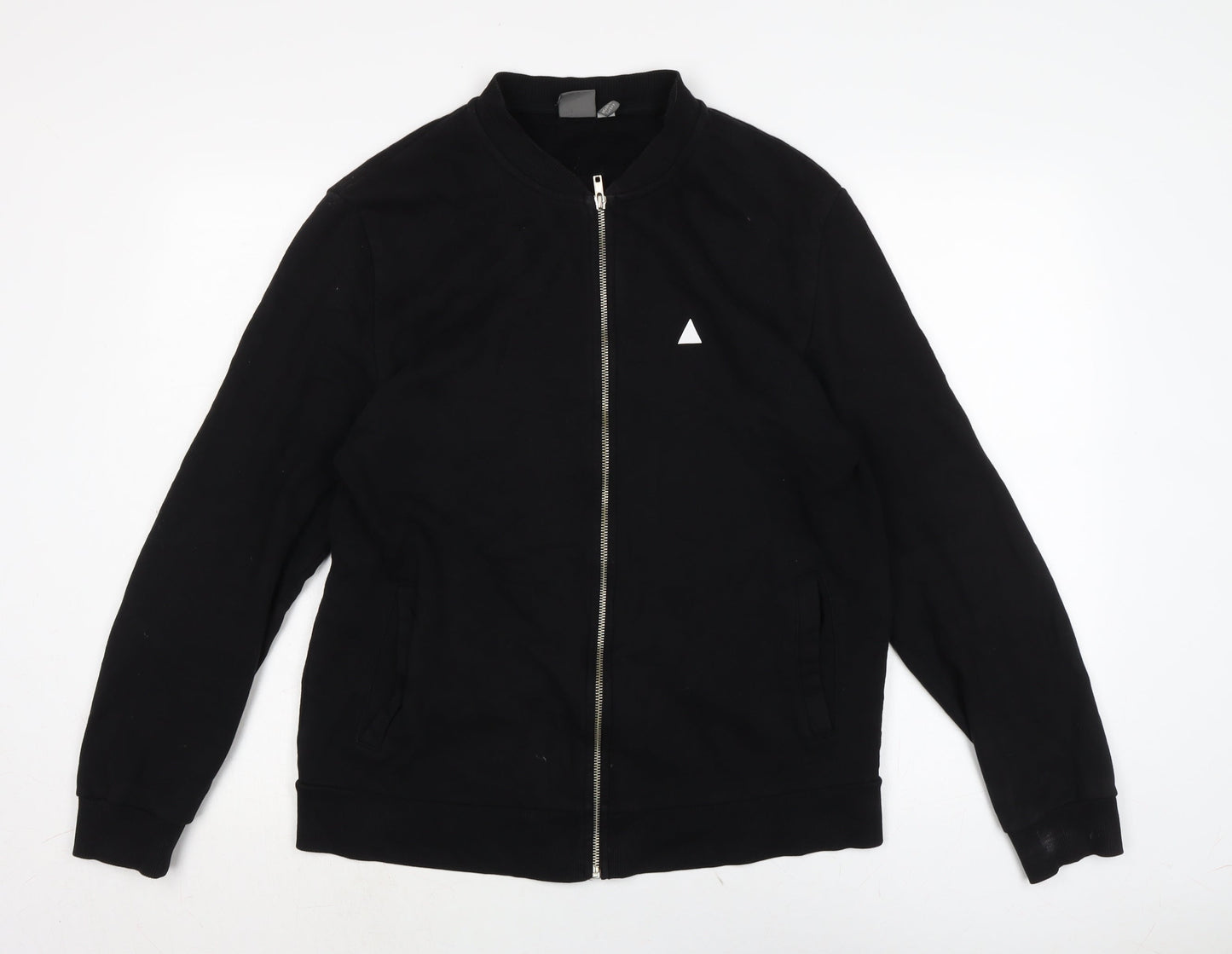 ASOS Mens Black Cotton Full Zip Sweatshirt Size M