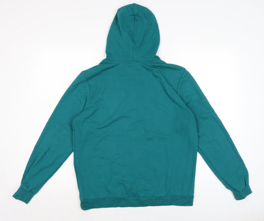 Avenue Womens Blue Cotton Pullover Hoodie Size 12
