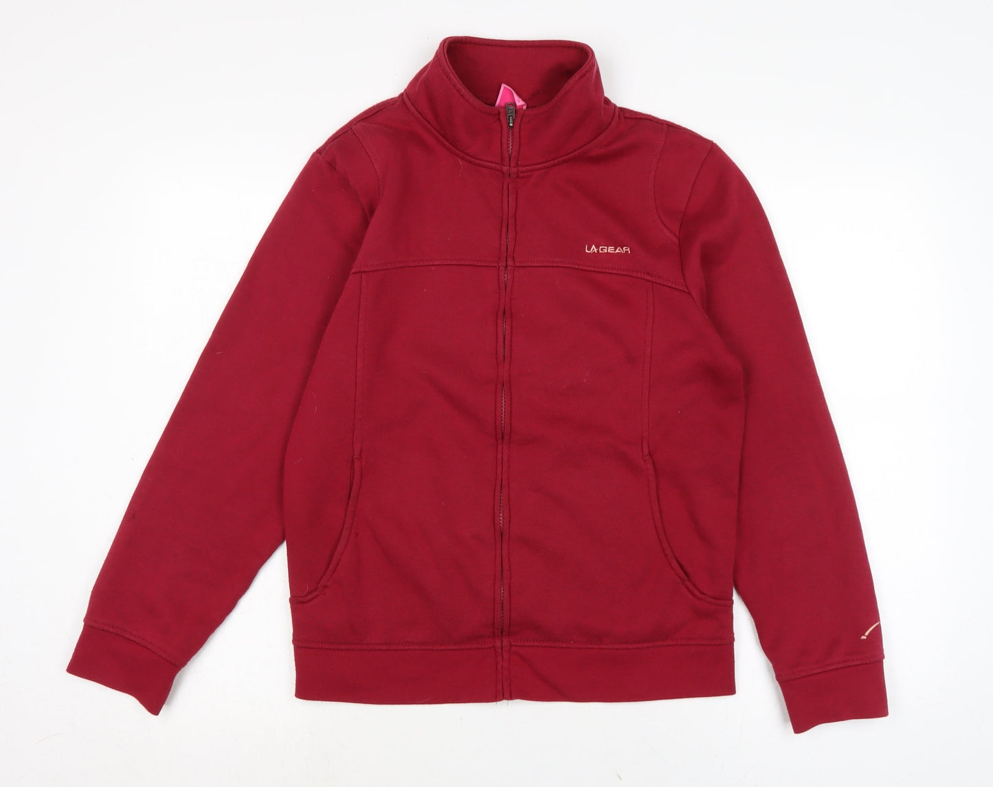 LA Gear Womens Red Cotton Full Zip Sweatshirt Size 16
