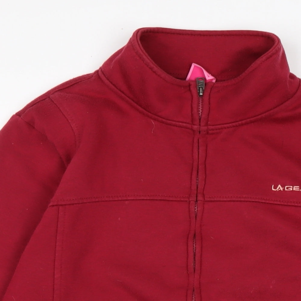 LA Gear Womens Red Cotton Full Zip Sweatshirt Size 16