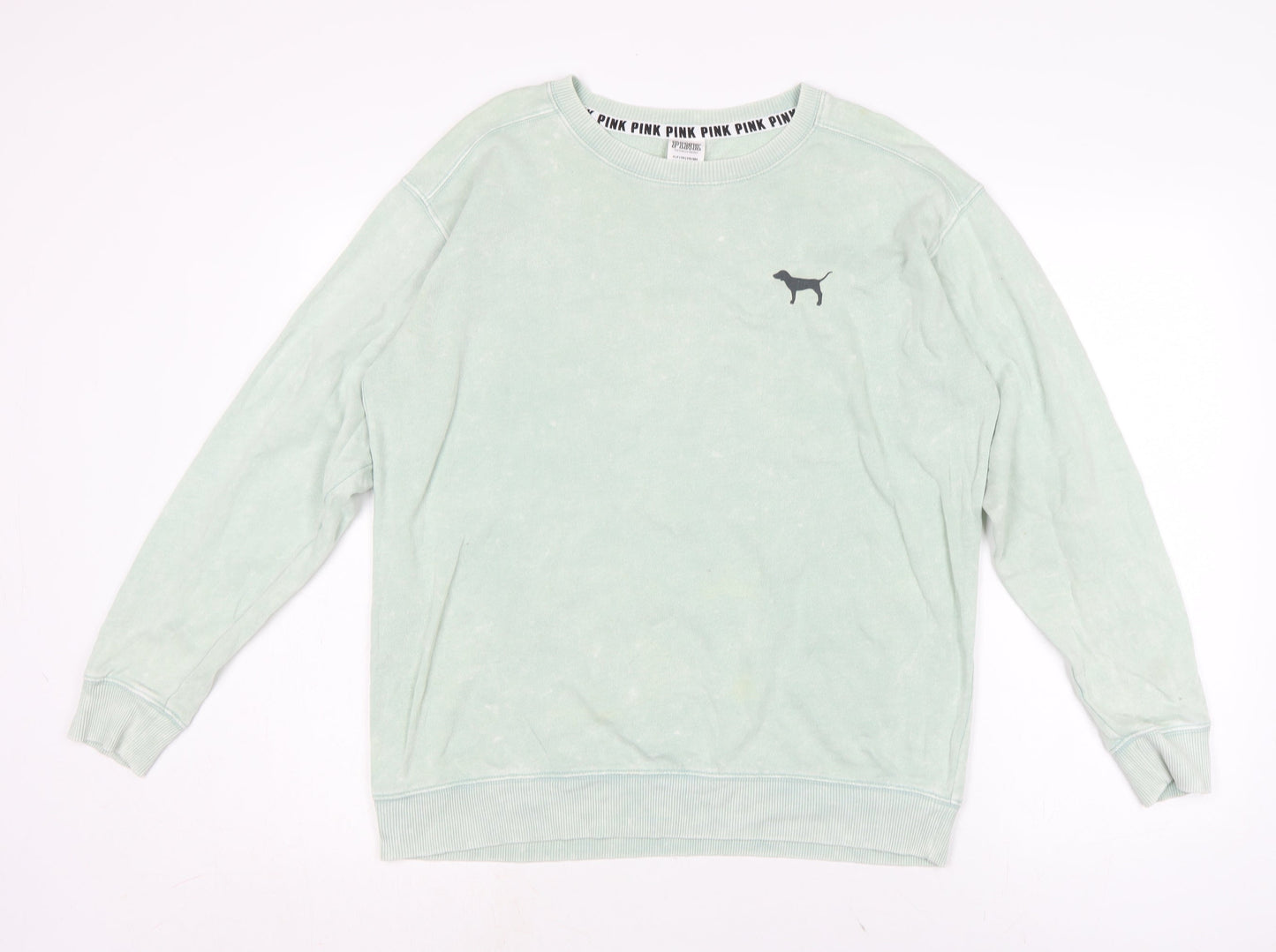 Victoria's Secret Womens Green Cotton Basic T-Shirt Size S Crew Neck