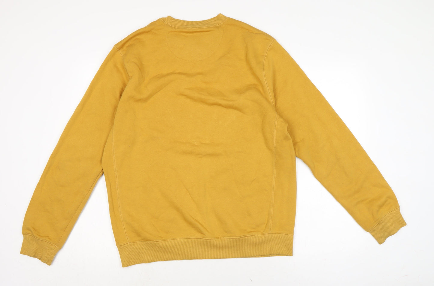 Easy Mens Yellow Cotton Pullover Sweatshirt Size L