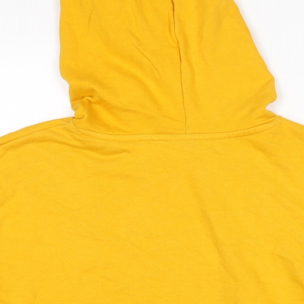 Divided Womens Yellow Cotton Pullover Hoodie Size S