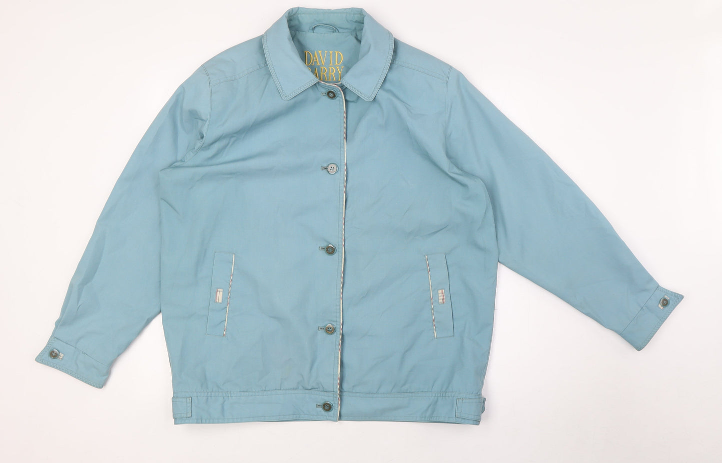 David Barry Womens Blue Jacket Size 16 Button