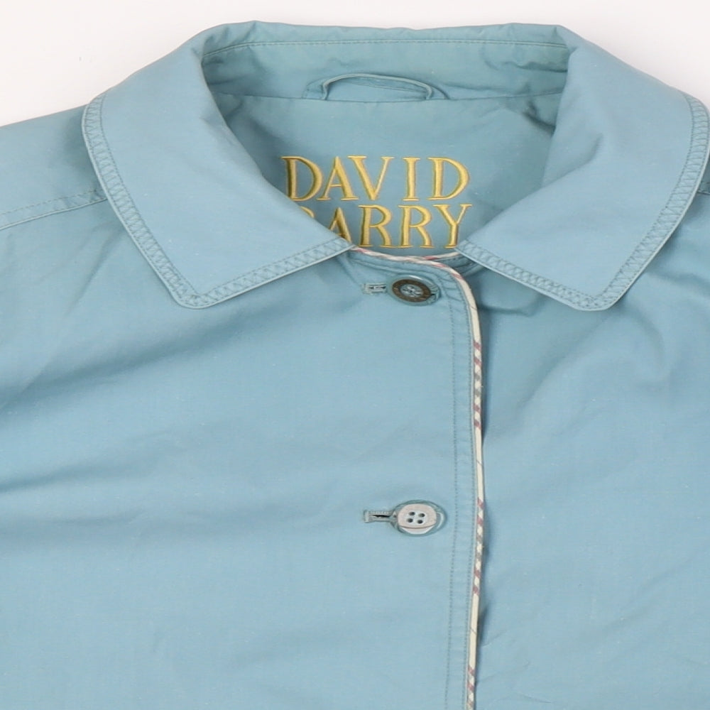 David Barry Womens Blue Jacket Size 16 Button