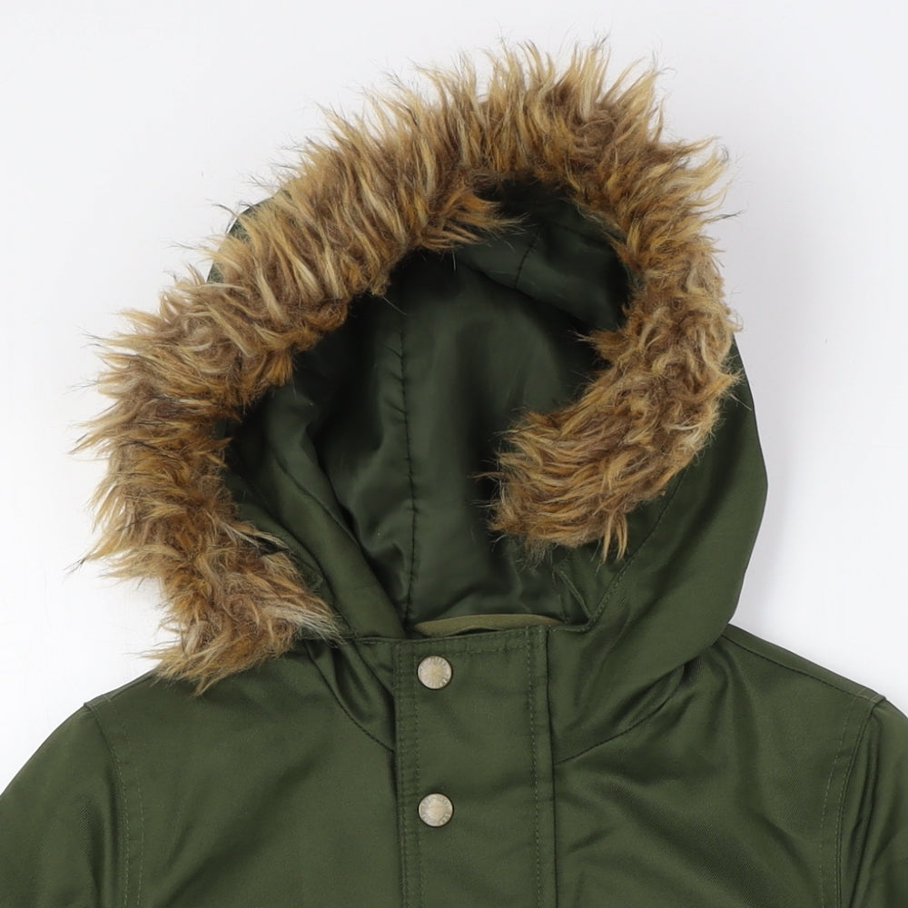 Gap Boys Green Overcoat Coat Size S Zip