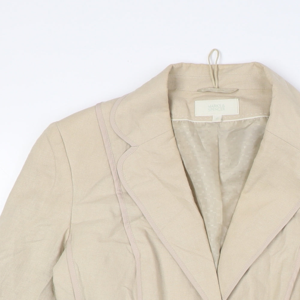 Marks and Spencer Womens Beige Jacket Size 12 Button