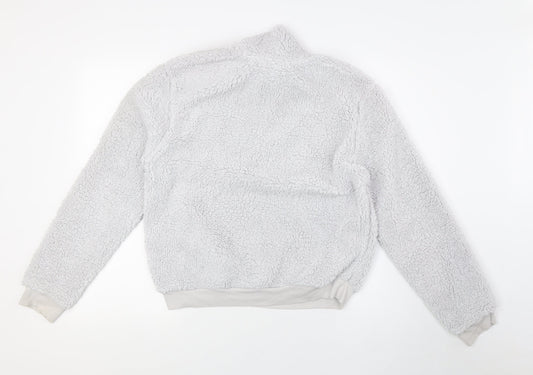 Topshop Womens Grey Cupro Pullover Sweatshirt Size 12 Zip - 1/4 Zip, Hart