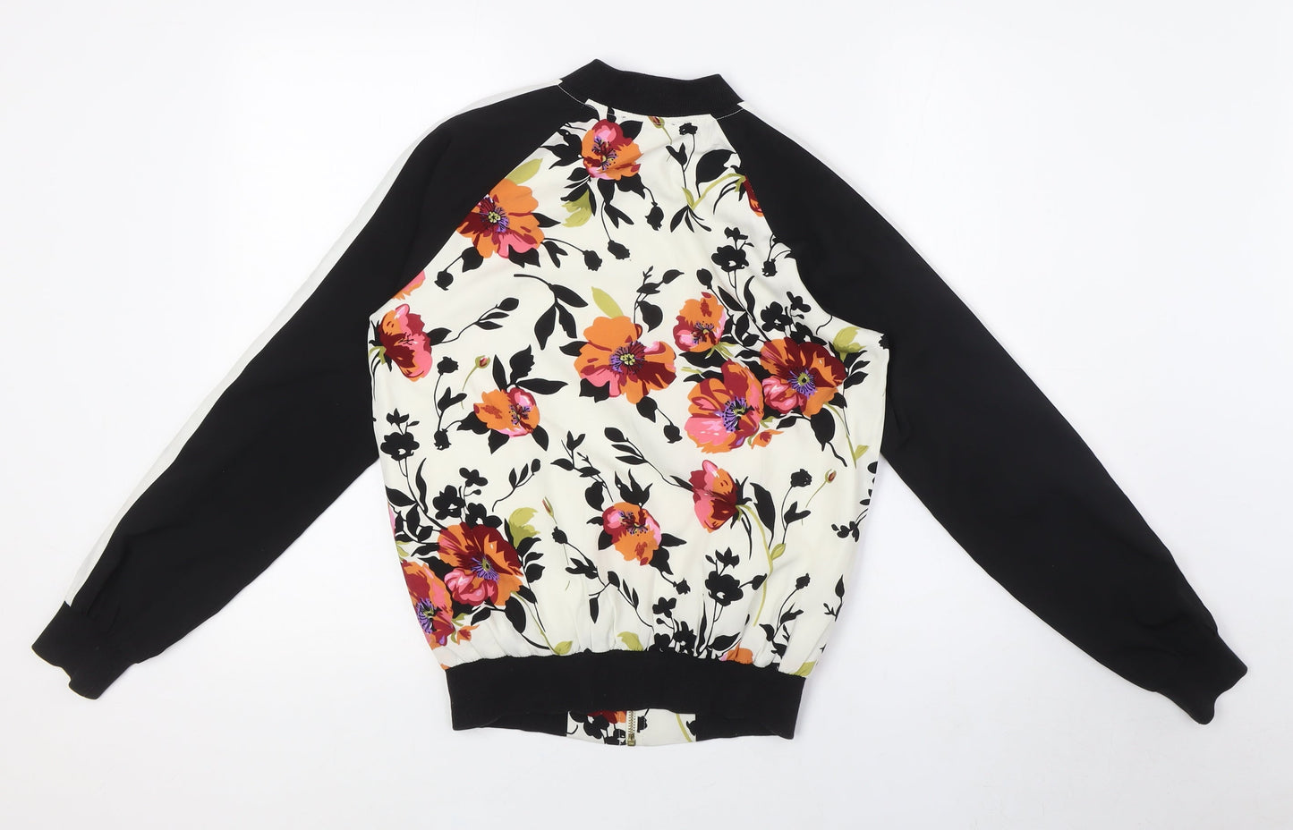 New Look Womens Multicoloured Floral Bomber Jacket Jacket Size 6 Zip